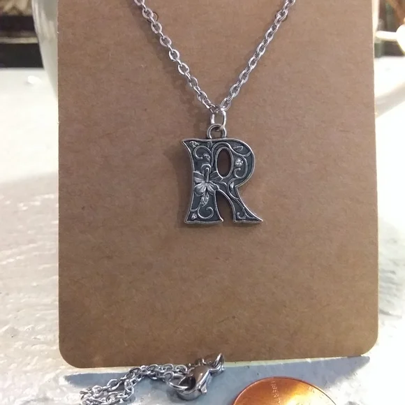 Initial "R" Necklace - Picture 2 of 2